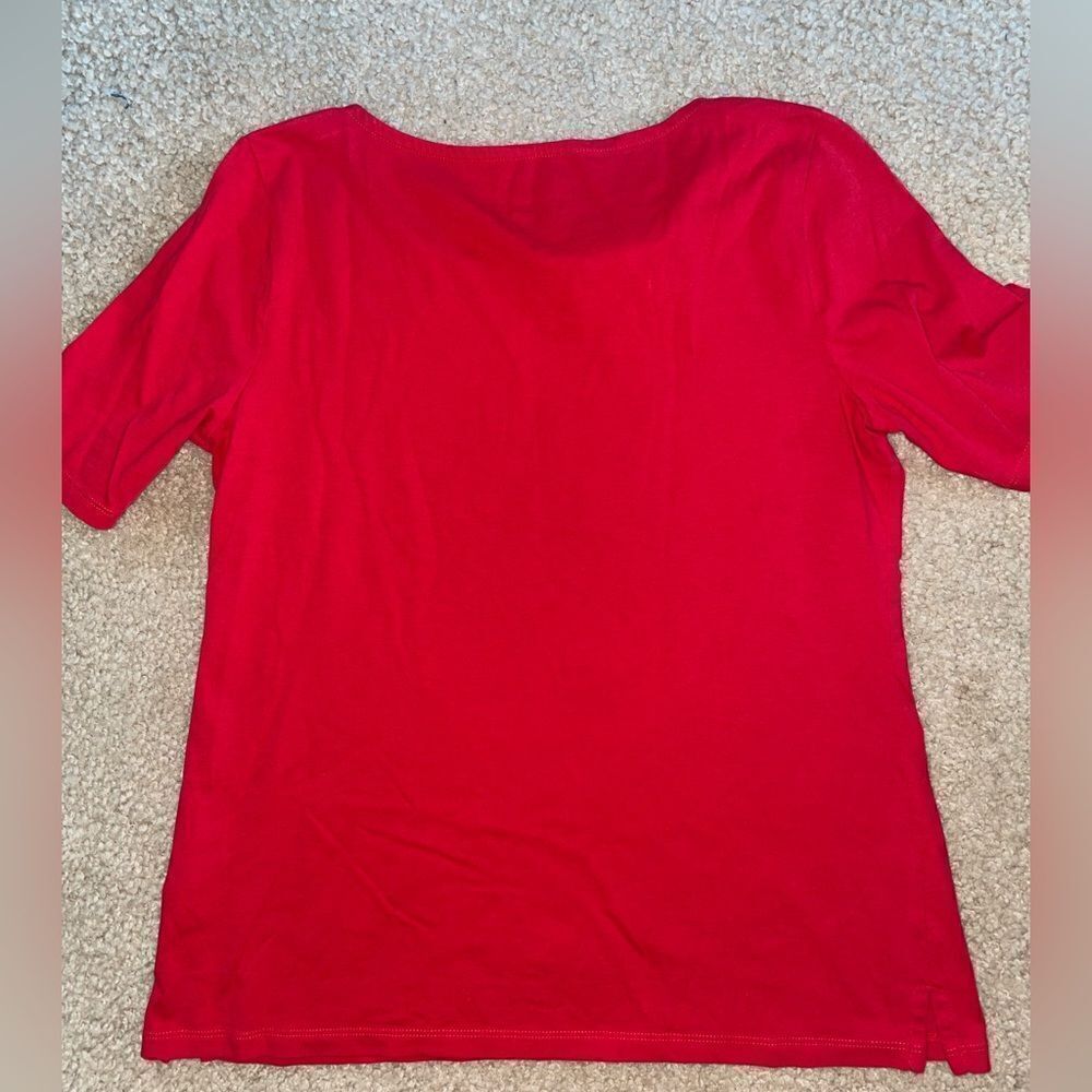 Talbots Women’s Red Blouse Size MP - Picture 2 of 4
